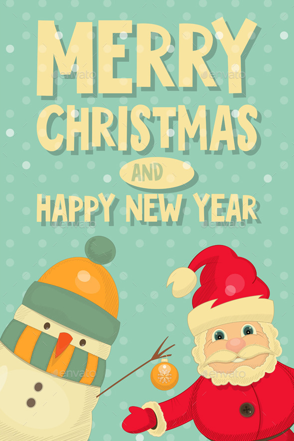 Santa Claus and Snowman - Christmas Seasons/Holidays