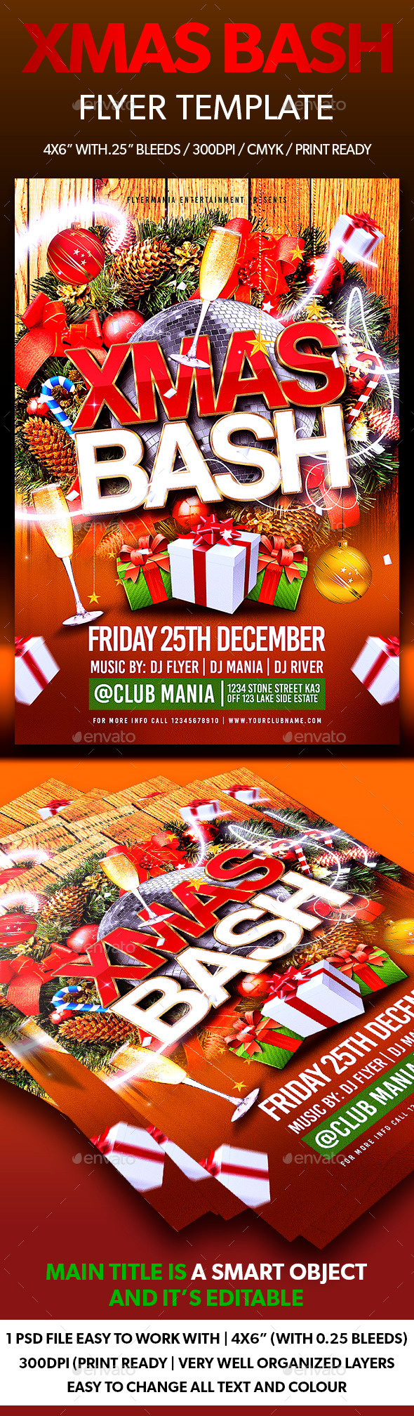 Xmas Bash Flyer Template - Flyers Print Templates