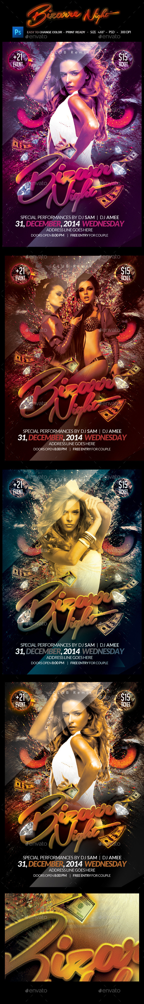 Bizzare Night Party Flyer - Clubs & Parties Events
