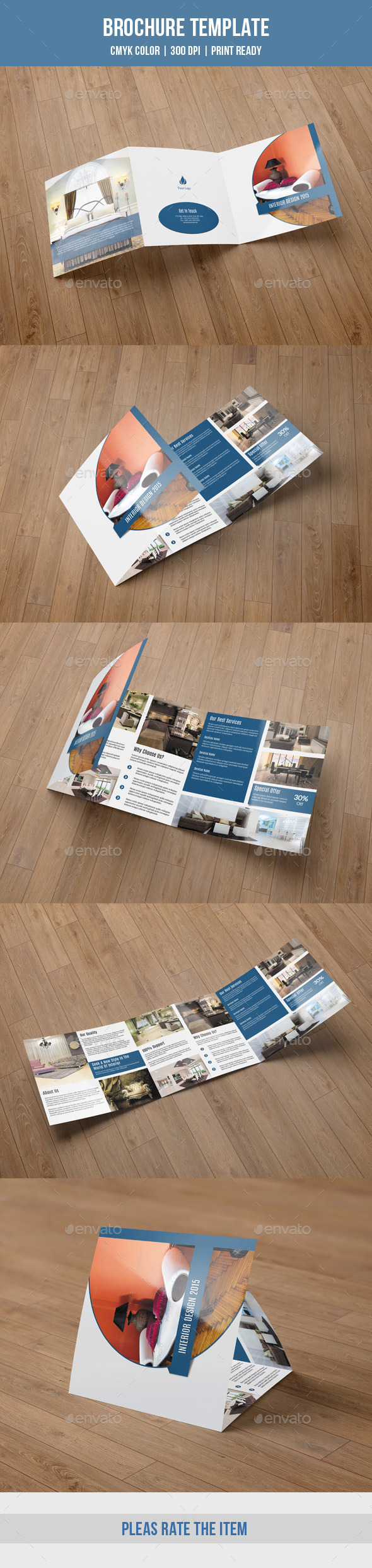 Square Trifold For Interior Design-V50 - Corporate Brochures