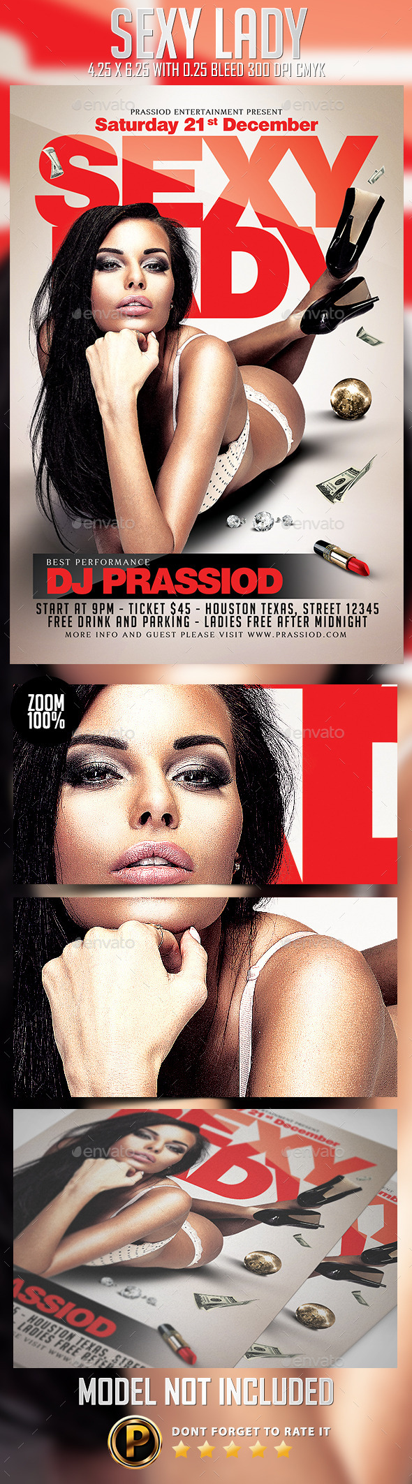 Sexy Lady Flyer Template - Clubs & Parties Events