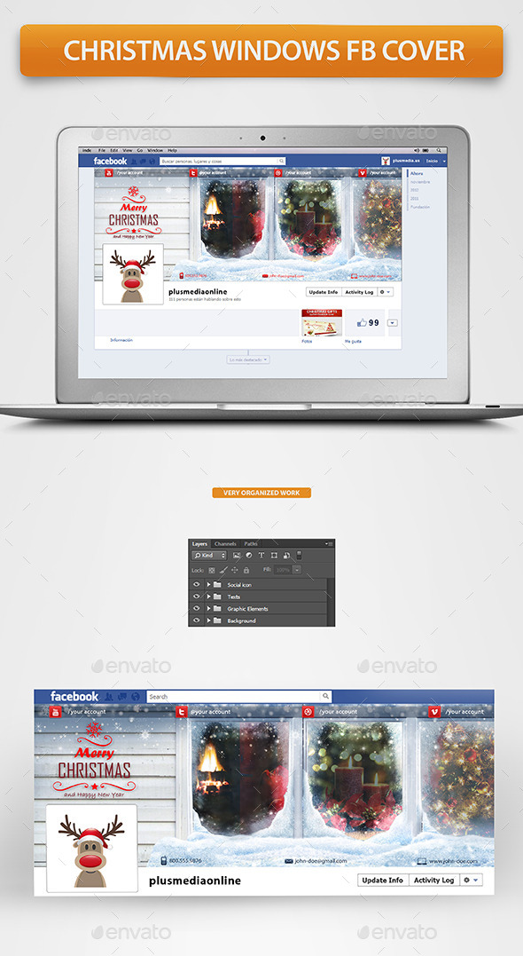 Christmas Windows Fb Timeline Cover - Facebook Timeline Covers Social Media