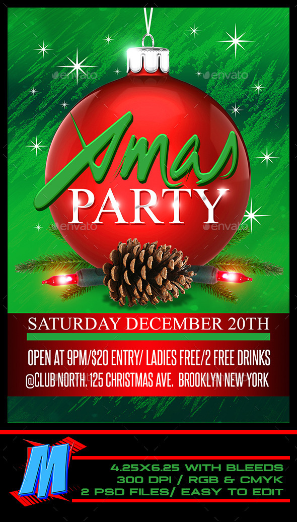 Christmas Party Flyer Template - Clubs & Parties Events