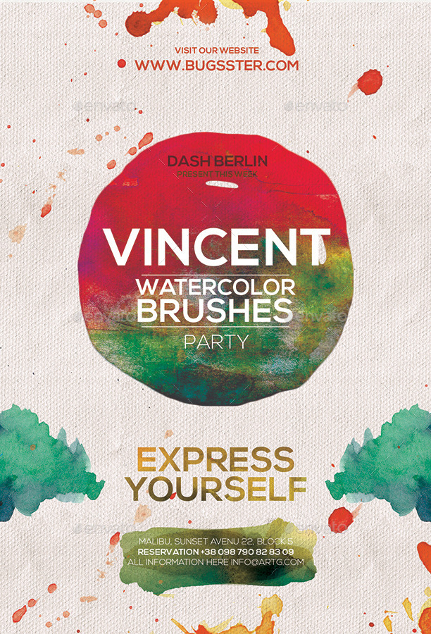 minimal modern watercolor poster