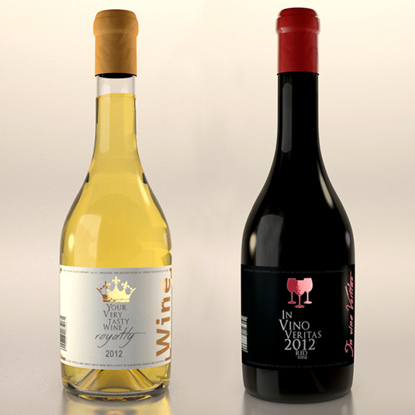 Photorealistic Wine Bottles - 3Docean 9601720