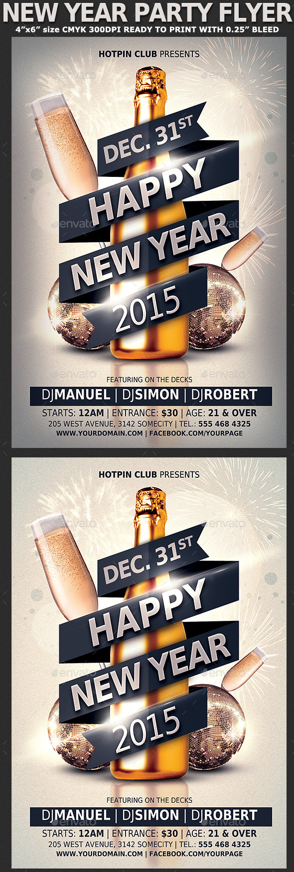 New Years Eve Party Flyer Template V3 - Clubs & Parties Events