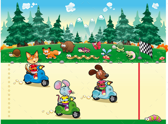Competition in Wood - Animals Characters