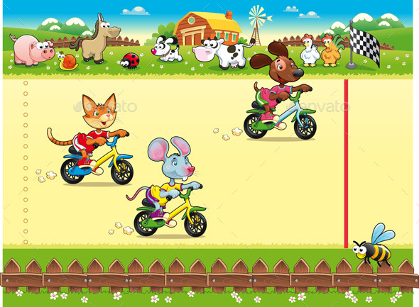 Competition in Farm - Animals Characters