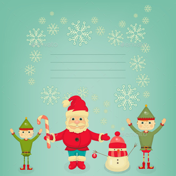 Santa Claus and Snowman - Christmas Seasons/Holidays