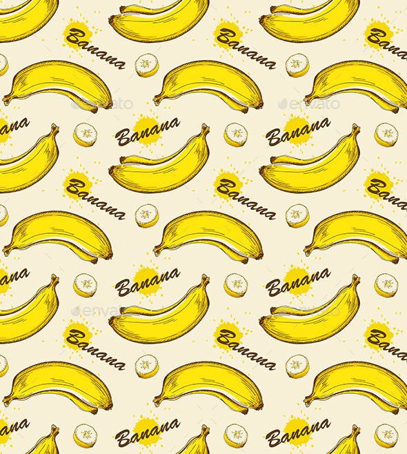 Seamless Pattern with Bananas - Patterns Decorative