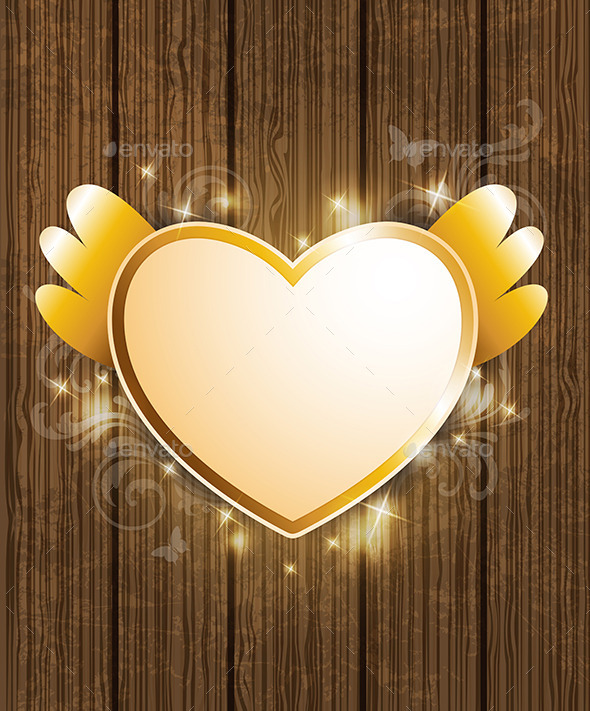 Golden Heart for Valentine's Day - Valentines Seasons/Holidays