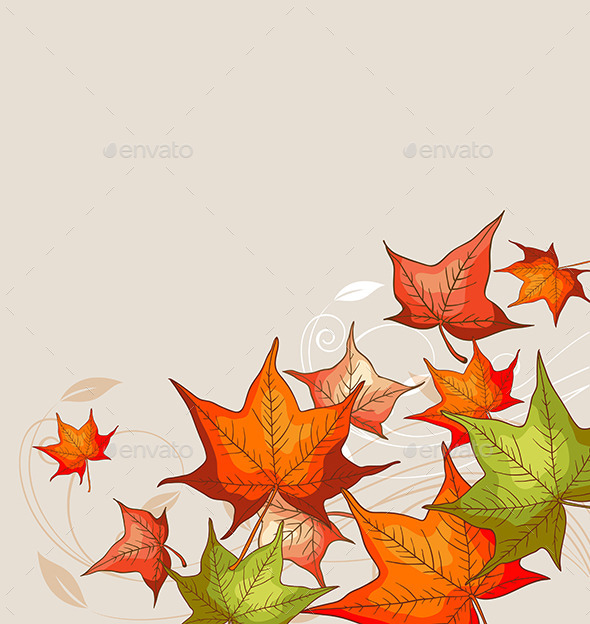 Background with Red Maple Leaves - Seasons Nature