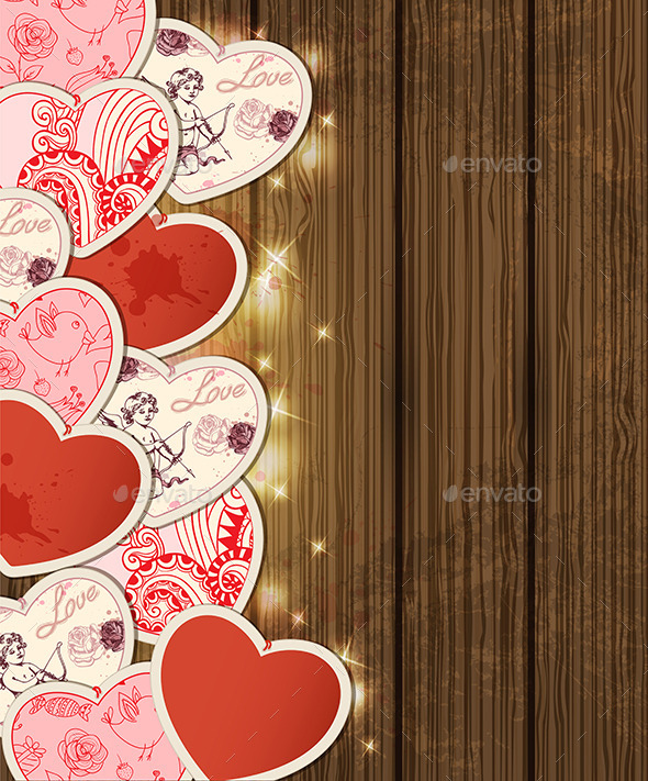 Background with Hearts for Valentine's Day - Valentines Seasons/Holidays