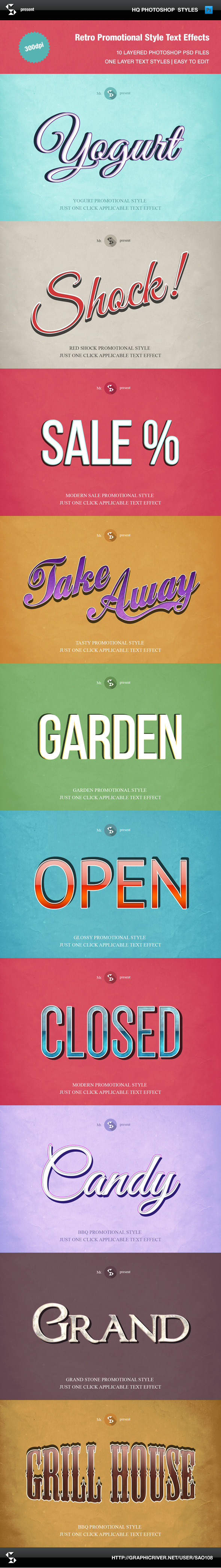 Retro Style Promotional Text Effects - Text Effects Styles