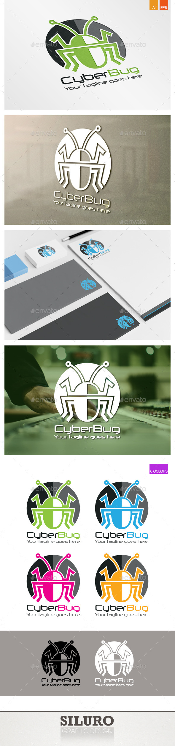 Cyber Bug Logo - Animals Logo Templates