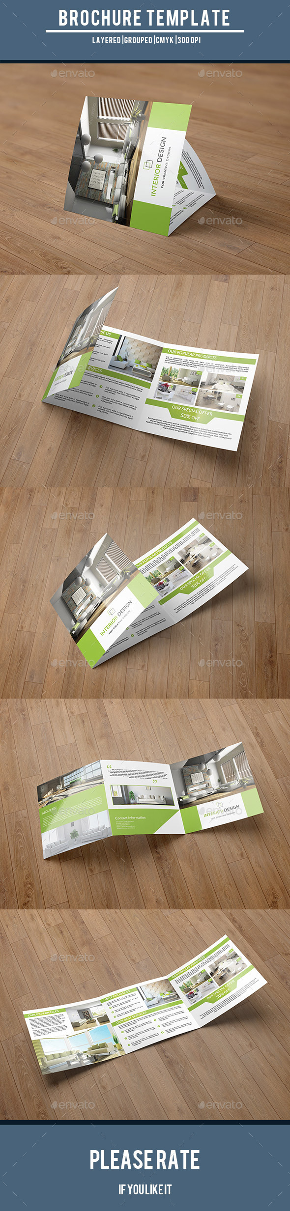 Square Trifold for Interior Design-V51 - Corporate Brochures