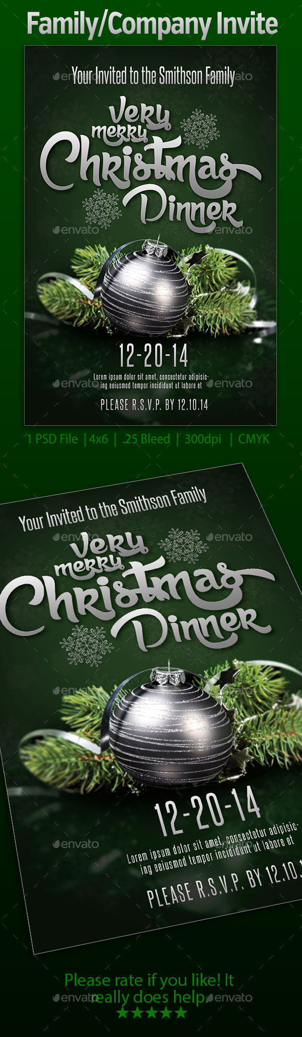 Family/Company Invite - Cards & Invites Print Templates