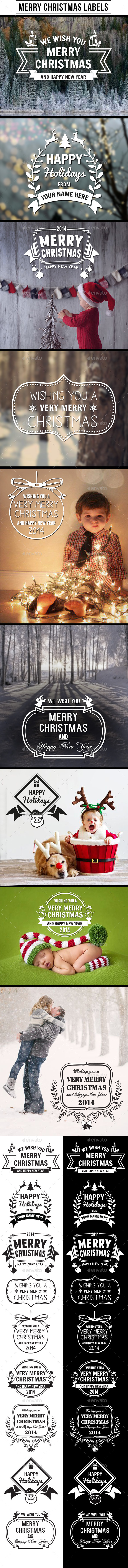 Merry Christmas Labels - Badges & Stickers Web Elements