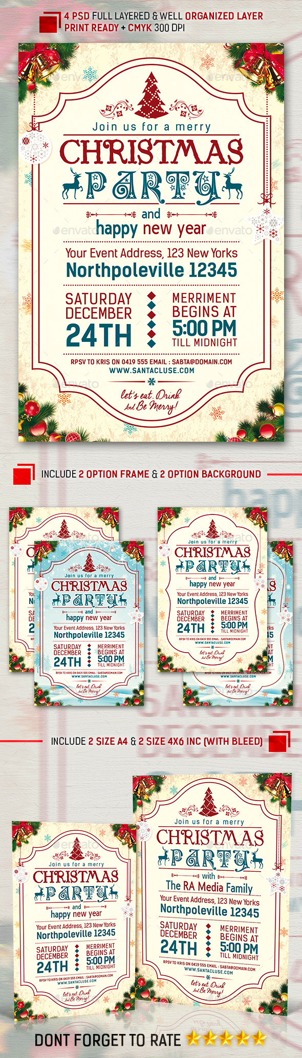 Christmas Party Flyer & Invitation - Holidays Events
