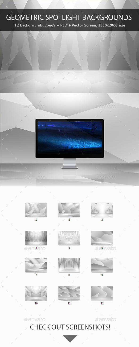 Geometric Spotlight Backgrounds - Backgrounds Graphics