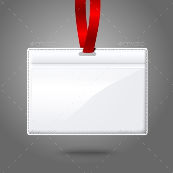 Blank Realistic Horizontal Badge - Man-made Objects Objects
