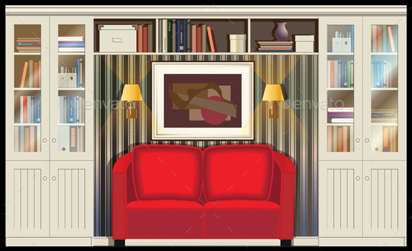 Room with a Sofa - Objects Vectors