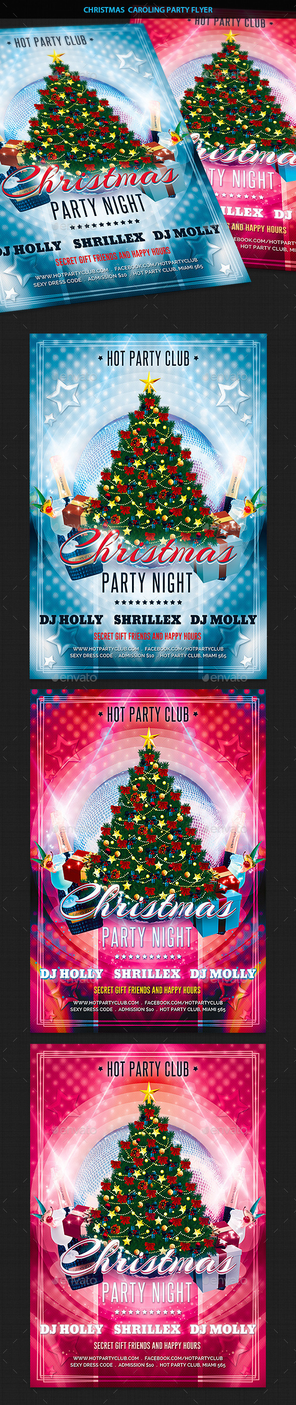 Christmas Caroling Party Flyer - Clubs & Parties Events
