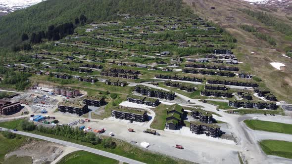 Norwegian recreational homes in mountainside at Myrkdalen mountain village - Close to overview ascen alt