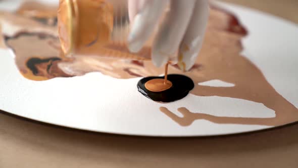 Process Of Drawing Making Abstract Liquid Acrylic Painting alt