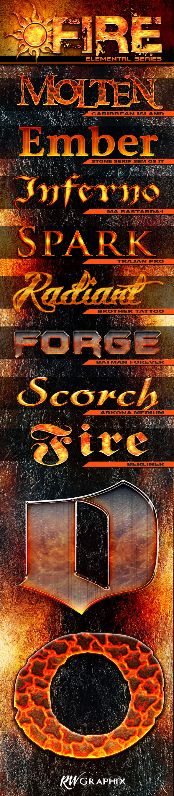 Elemental Fire - Series 1 - Text Effects Styles