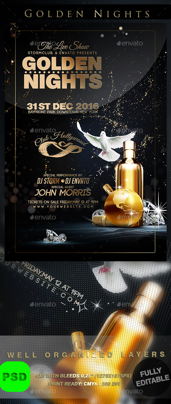 Golden Nights - Events Flyers