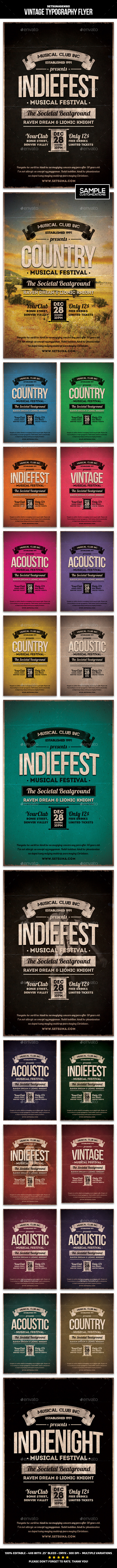 Vintage Typography Flyer - Concerts Events
