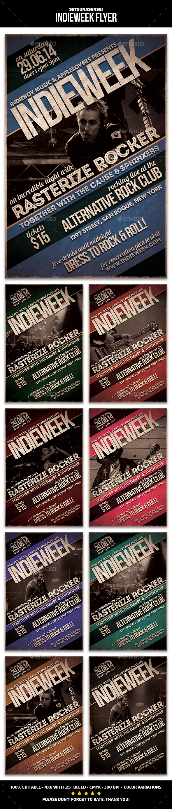 Indie Week Flyer - Concerts Events