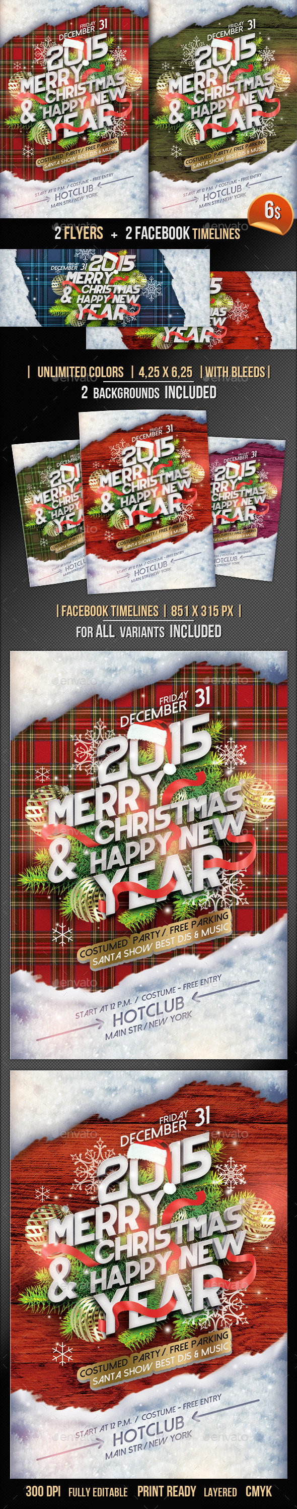 Christmas Flyer + Fb Timeline - Events Flyers