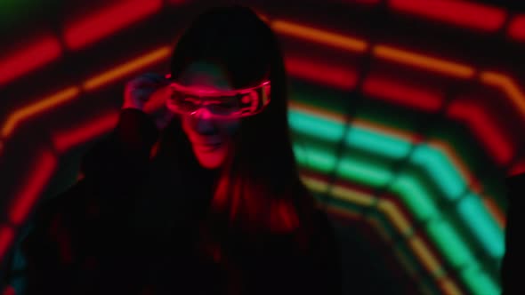 Portrait of Young Adult in Virtual Reality Park alt