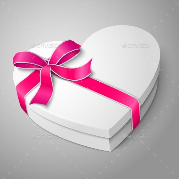 White Heart Shape Box - Man-made Objects Objects