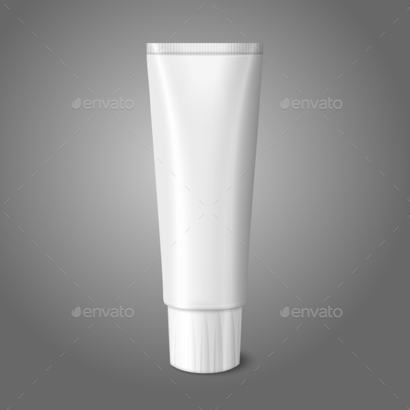 Blank White Realistic Tube for Toothpaste - Man-made Objects Objects