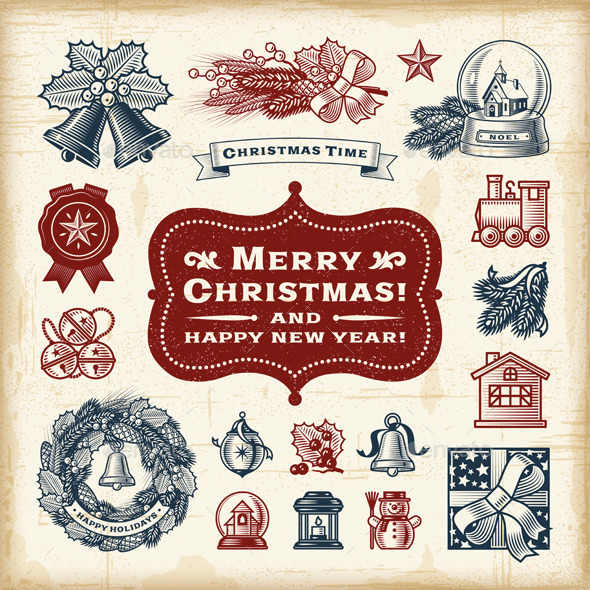 Vintage Christmas Set - Christmas Seasons/Holidays