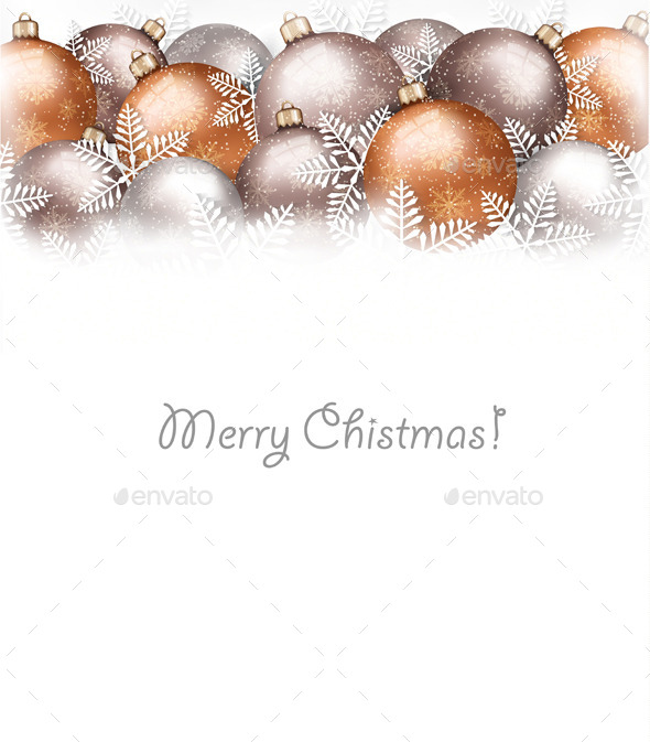 Christmas Balls and Snowflake Holiday Background - Christmas Seasons/Holidays
