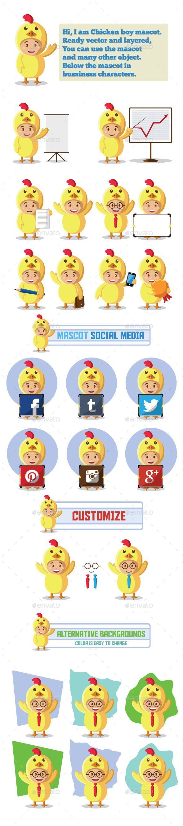 Chicken Mascot Character - Characters Vectors