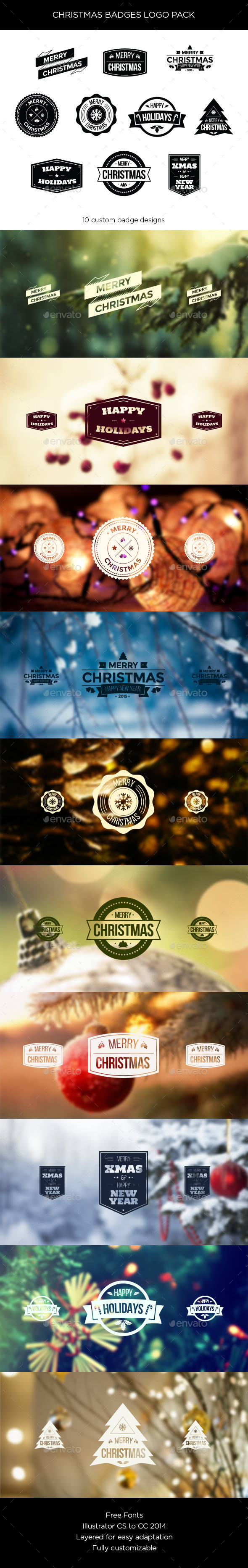 Christmas Badges Logo Pack - Christmas Seasons/Holidays