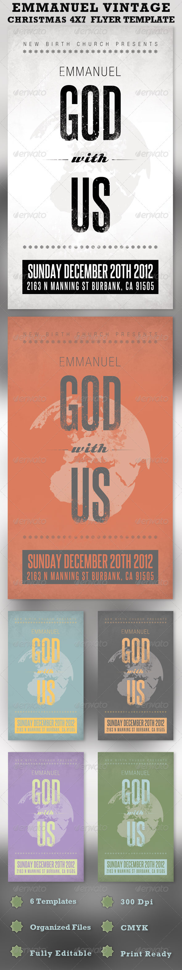 Emmanuel Christmas Church Flyer Template - Church Flyers