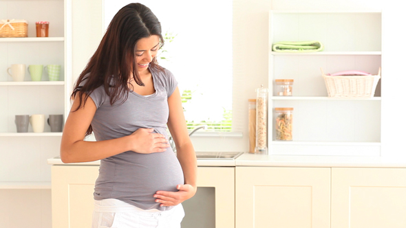 Pregnant Woman Touching Her Tummy, Stock Footage | VideoHive