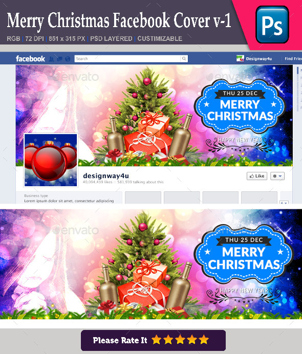 Merry Christmas Facebook Cover v-1 - Facebook Timeline Covers Social Media