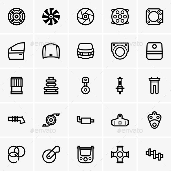 Car Part Icons - Patterns Decorative