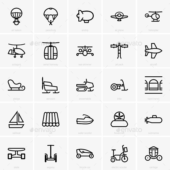Transportation Icons - Patterns Decorative
