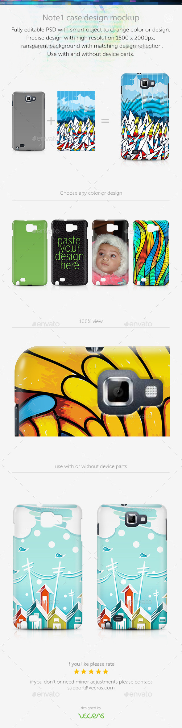 Note1 Case Design Mockup - Mobile Displays