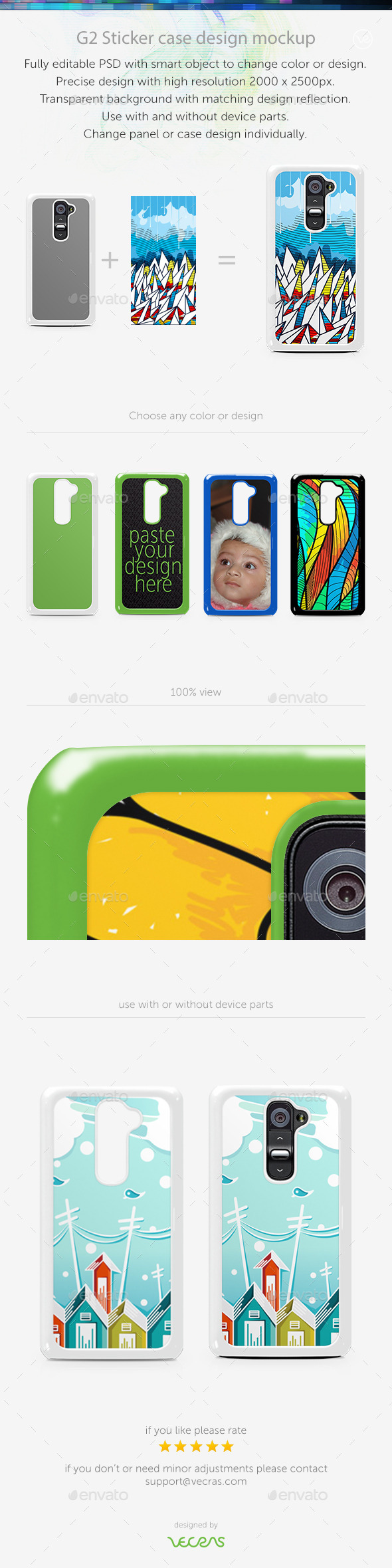 G2 Sticker Case Design Mockup - Mobile Displays
