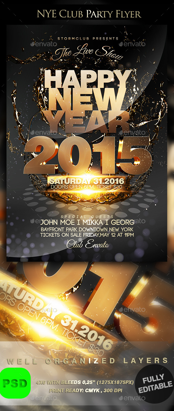 NYE Club Party Flyer - Events Flyers