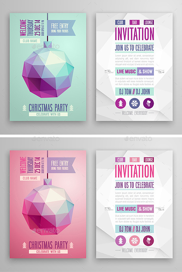 Geometric Christmas Cards - Christmas Seasons/Holidays